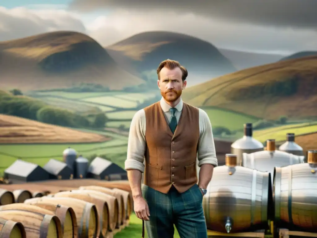 Antigua destilería de whisky escocés del siglo XIX, reflejando historia destilación bebidas alcohólicas modernas