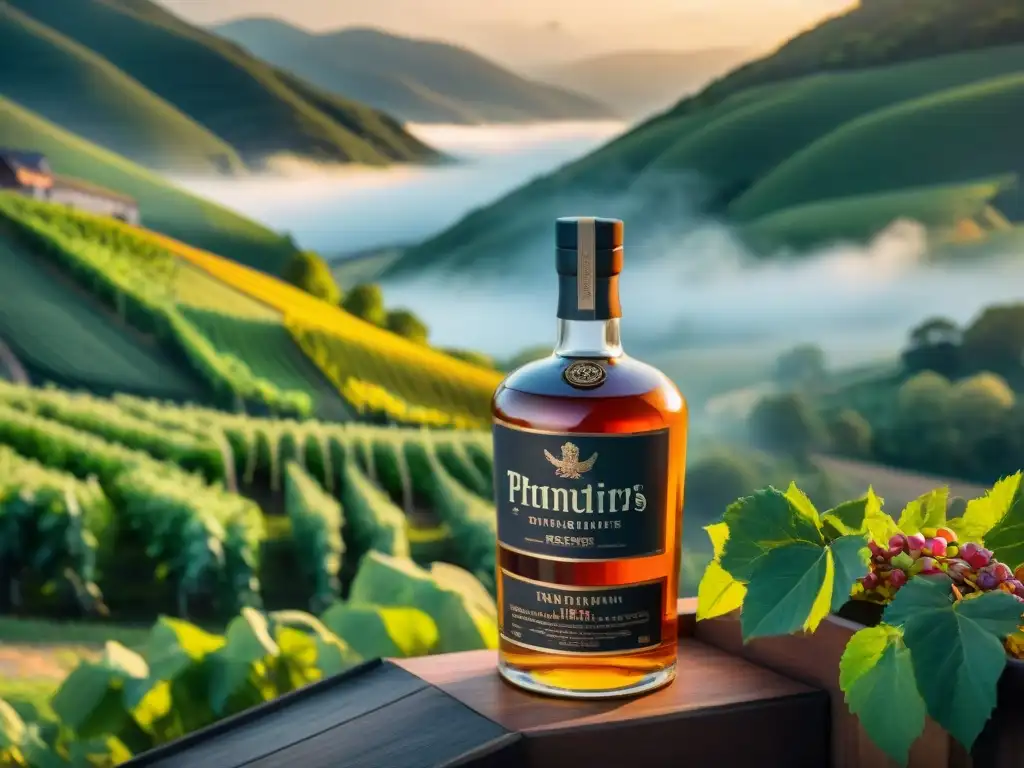 Escena tradicional de destilería en entorno pintoresco Artesanos destilan bebidas alcohólicas regionales en escena detallada y pintoresca