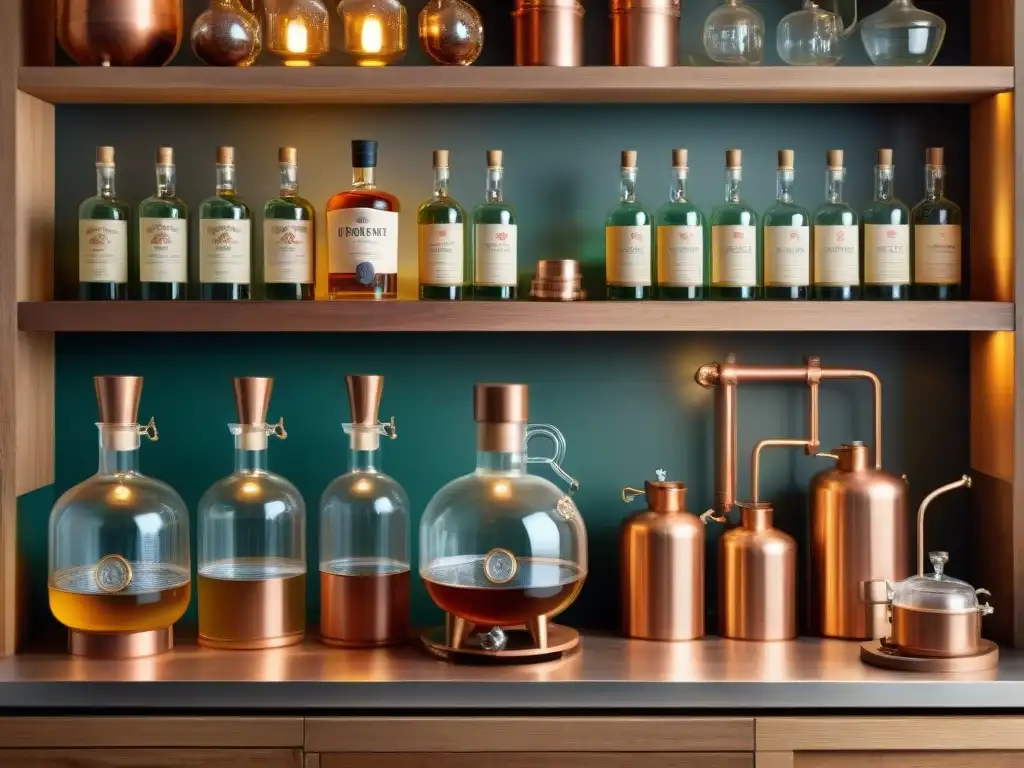 Destilación casera: arte y tradición en una cocina rústica Un detallado kit de destilación casera sin errores en una cocina rústica y acogedora