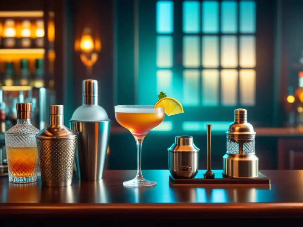 De principiante a experto: evolución del bartender en ilustración vintage Detalle de evolución de bartender principiante a mixólogo profesional en un entorno vintage
