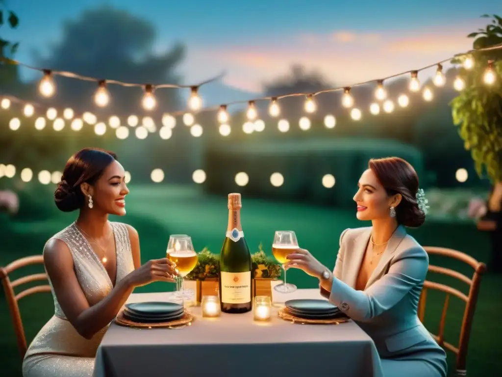 Exclusivo evento al aire libre con elegancia y lujo Exclusivo lanzamiento ediciones limitadas bebidas alcohólicas en evento al aire libre bajo luces brillantes