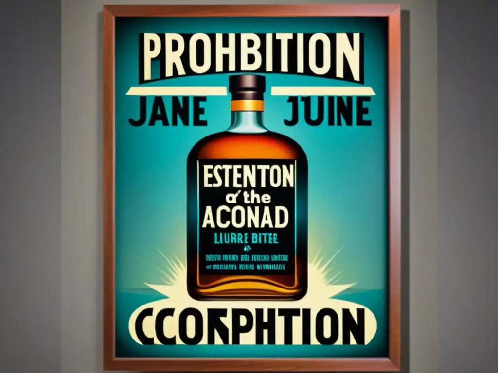 Cartel vintage de la Ley Seca: denuncia social y moral Impactante propaganda de la era de la Prohibición con estigma del alcohol y una familia triste en sepia