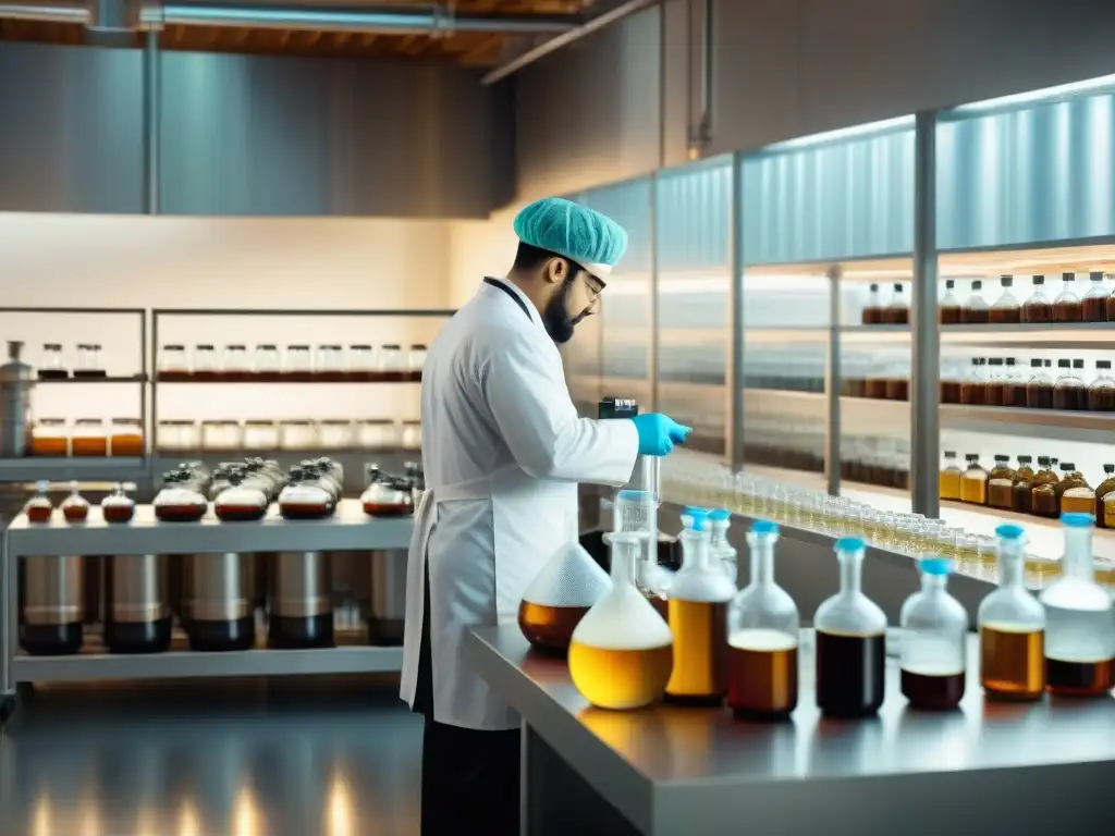 Laboratorio de fermentación vintage: expertos en acción Laboratorio de fermentación vintage con técnicas de alto rendimiento para producción especializada