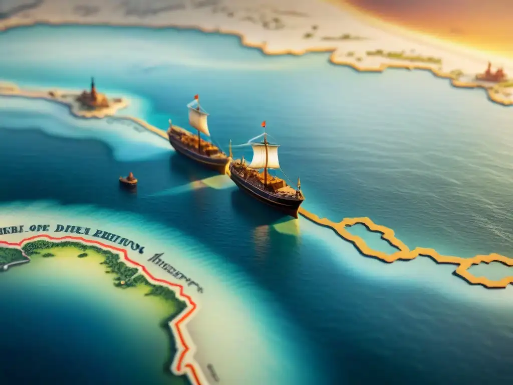 Un mapa detallado e inspirado en lo vintage que muestra la travesía de un destilado de edición limitada, con toques de aventura y exclusividad en la estrategia de marketing de destilados edición limitada