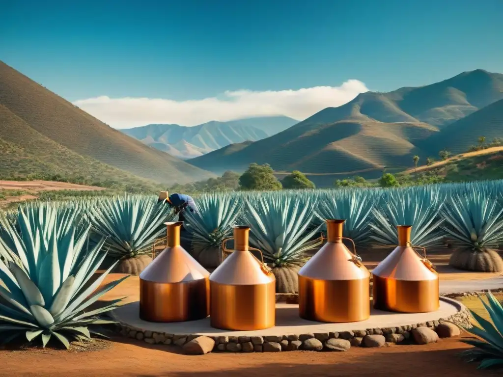 Proceso tradicional de destilación de agave en México Proceso tradicional de destilación de agave variedad en México