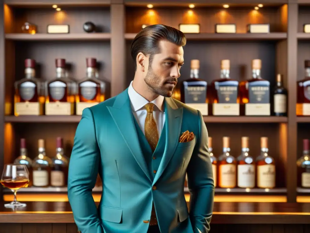 «Experto sommelier analizando whisky en detalle» Un sommelier experto analiza un whisky en un ambiente sofisticado, revelando notas ocultas bebidas destiladas