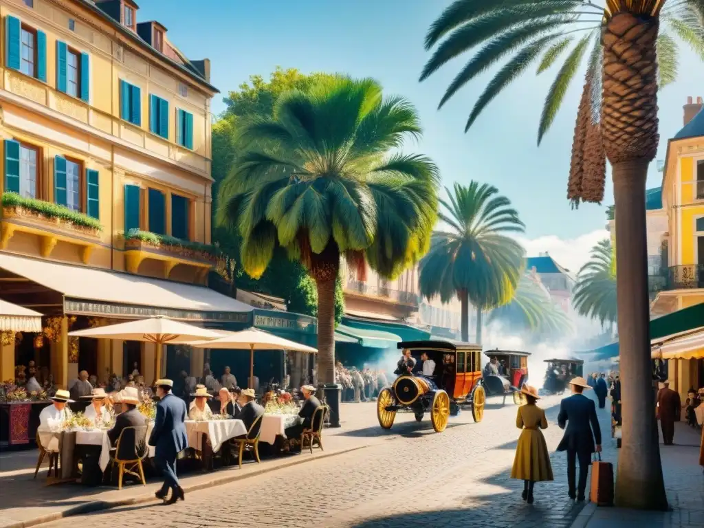 Festival Internacional del Brandy en Plaza Colonial: Detalles en 8k Una vibrante escena del Festival Internacional del Brandy en una plaza colonial del siglo XX